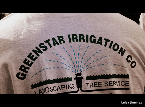 Greenstar Landscaping logo Shirt closeup